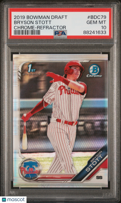 2019 Bowman Draft Bryson Stott Chrome Refractor PSA 10