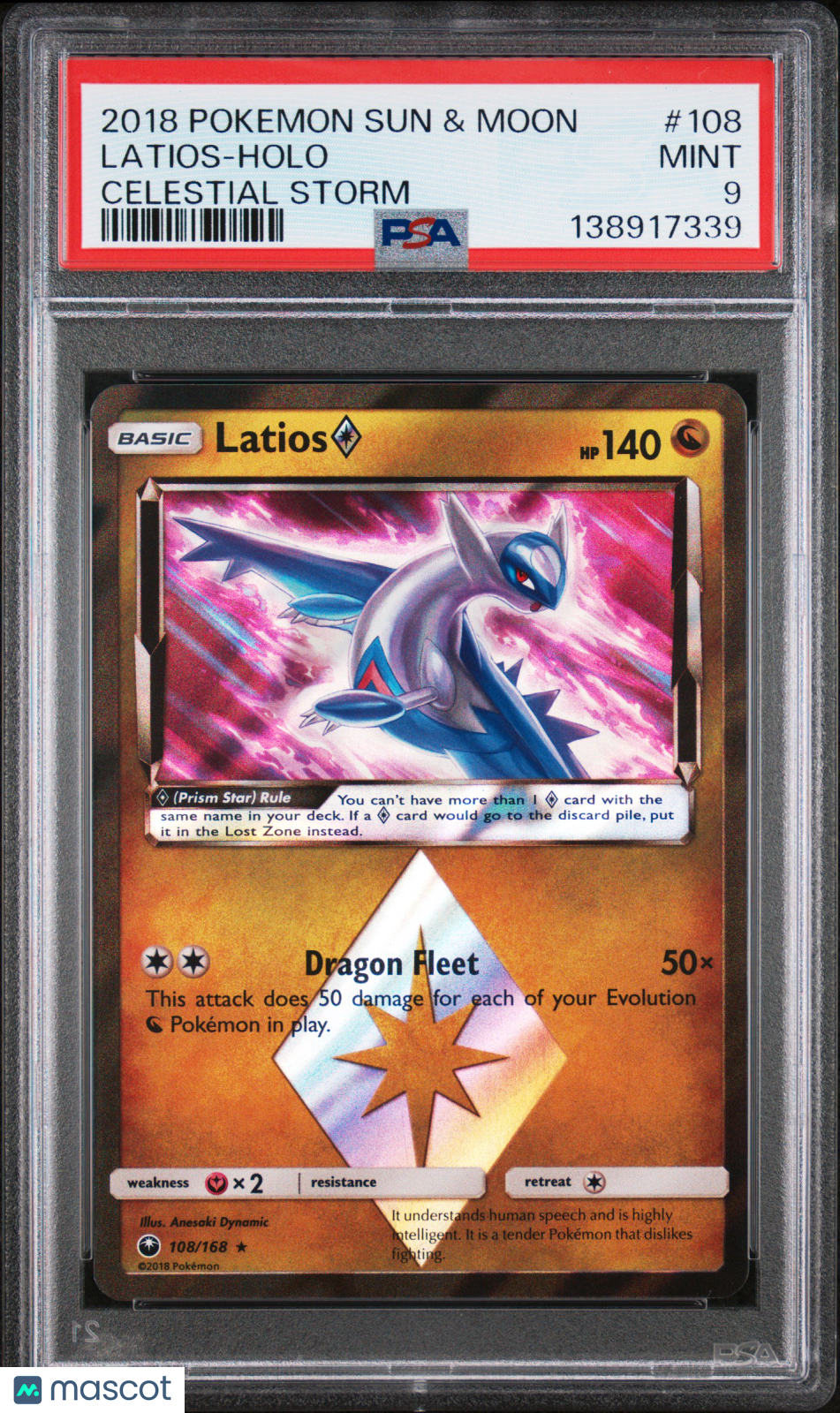 2018 Pokemon Sun & Moon Celestial Storm Latios Celestial Storm PSA 9