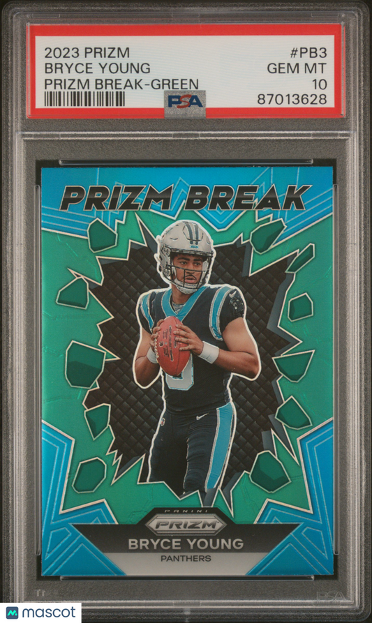 2023 Panini Prizm Prizm Break Bryce Young #PB3 Green PSA 10