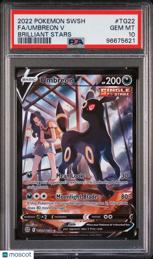 2022 Pokemon Sword & Shield Brilliant Stars Umbreon V Fa #TG22 Brilliant Stars PSA 10