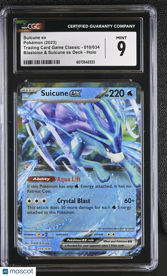 2023 Pokemon Trading Card Game Classic Suicune ex 010/034 CGC 9