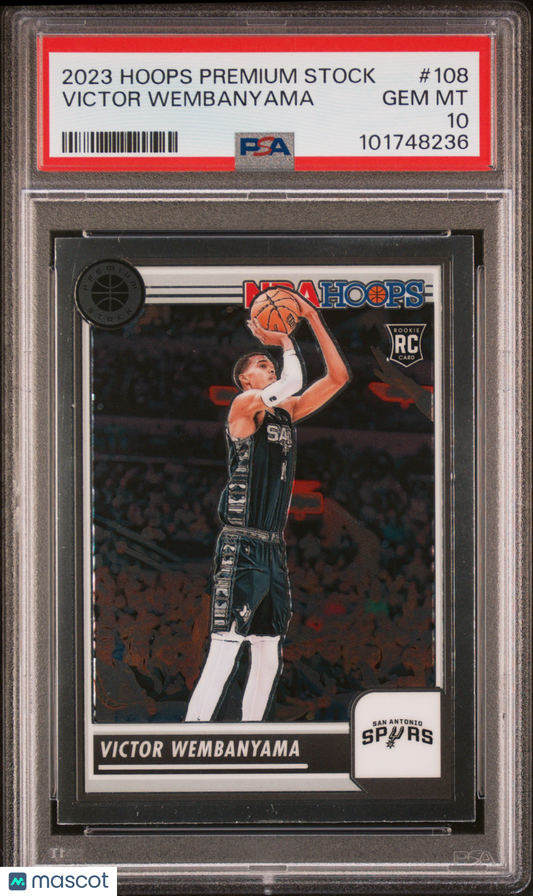2023 Panini Hoops Premium Stock Victor Wembanyama #108 PSA 10