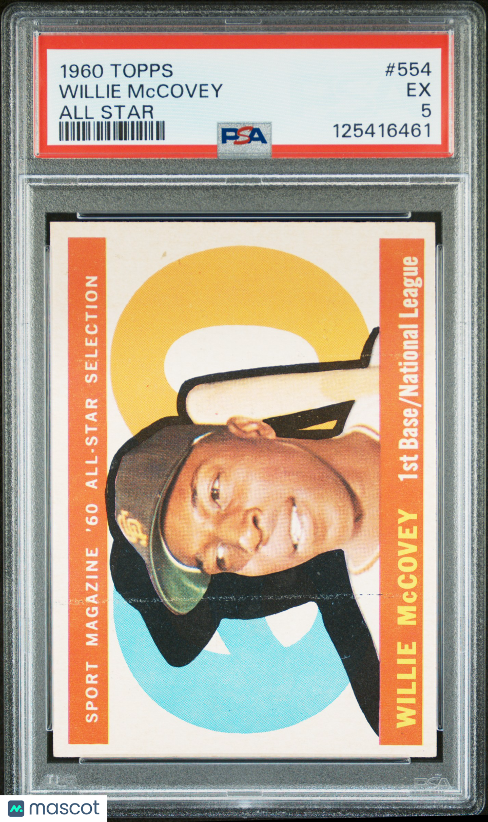 1960 Topps Willie Mccovey All Star RC PSA 5