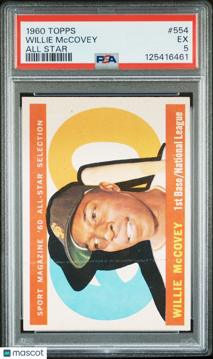 1960 Topps Willie Mccovey All Star RC PSA 5