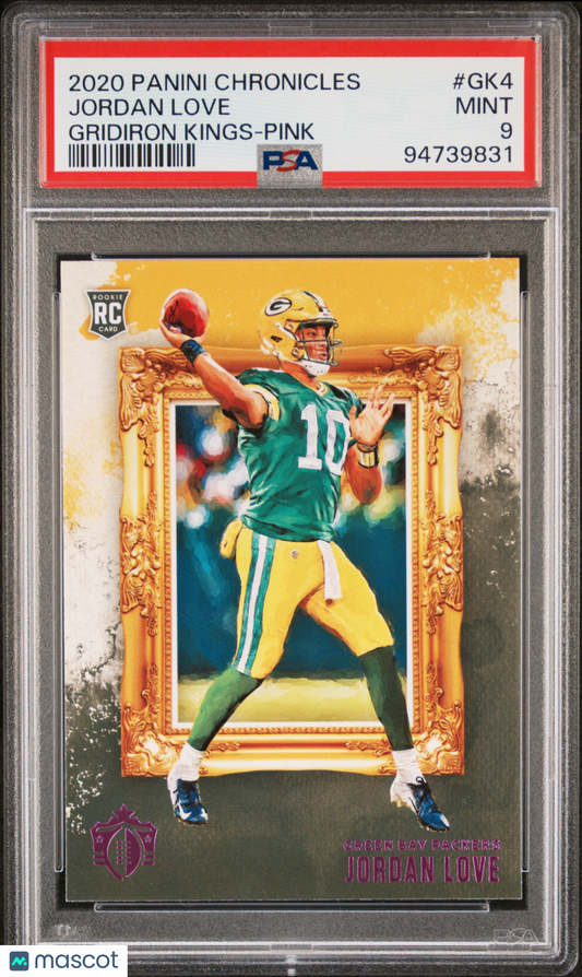 2020 Panini Chronicles Gridiron Kings Jordan Love #GK4 Pink PSA 9