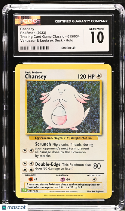 2023 Pokemon Trading Card Game Classic Chansey 015/034 CGC 10