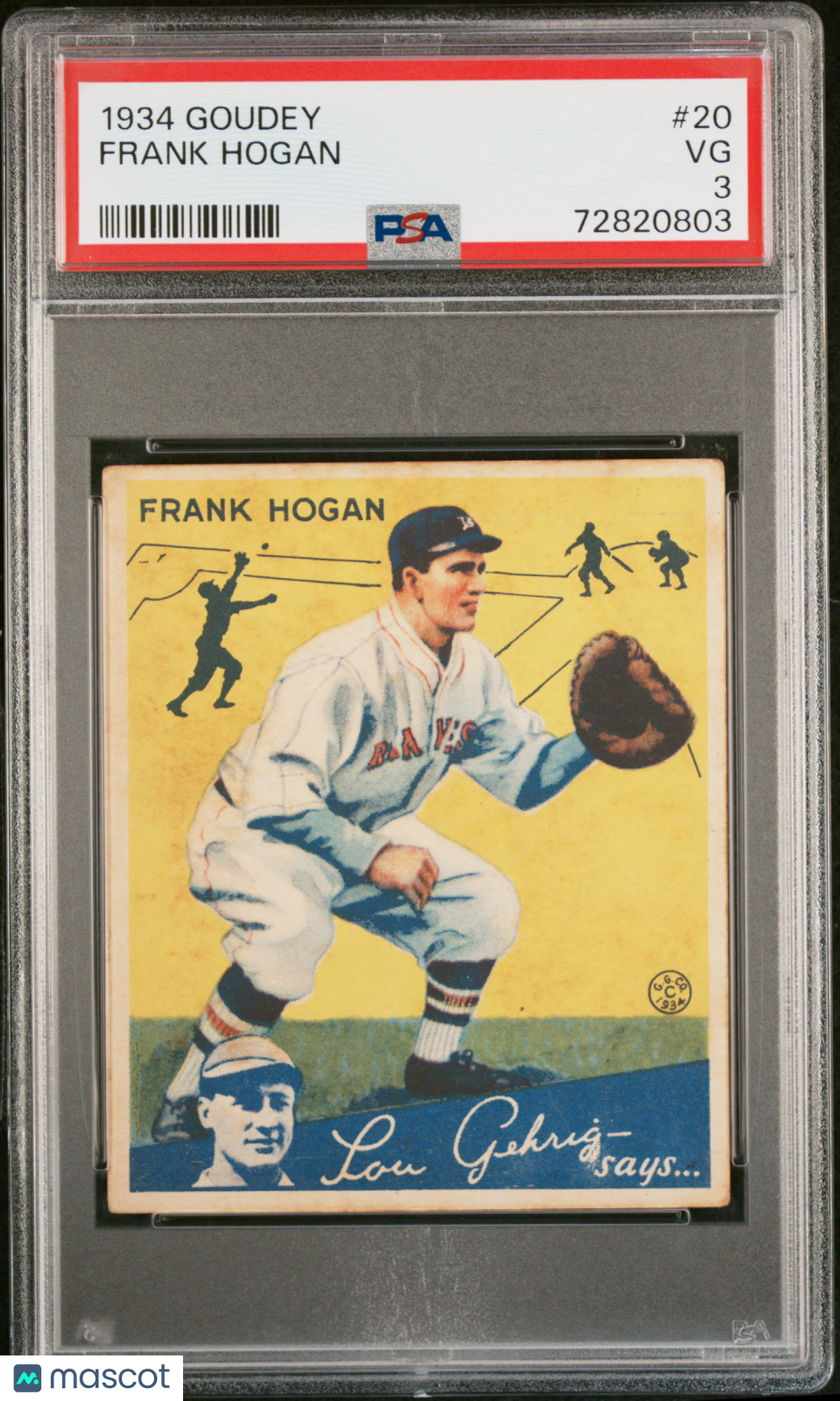 1934 Goudey Frank Hogan PSA 3