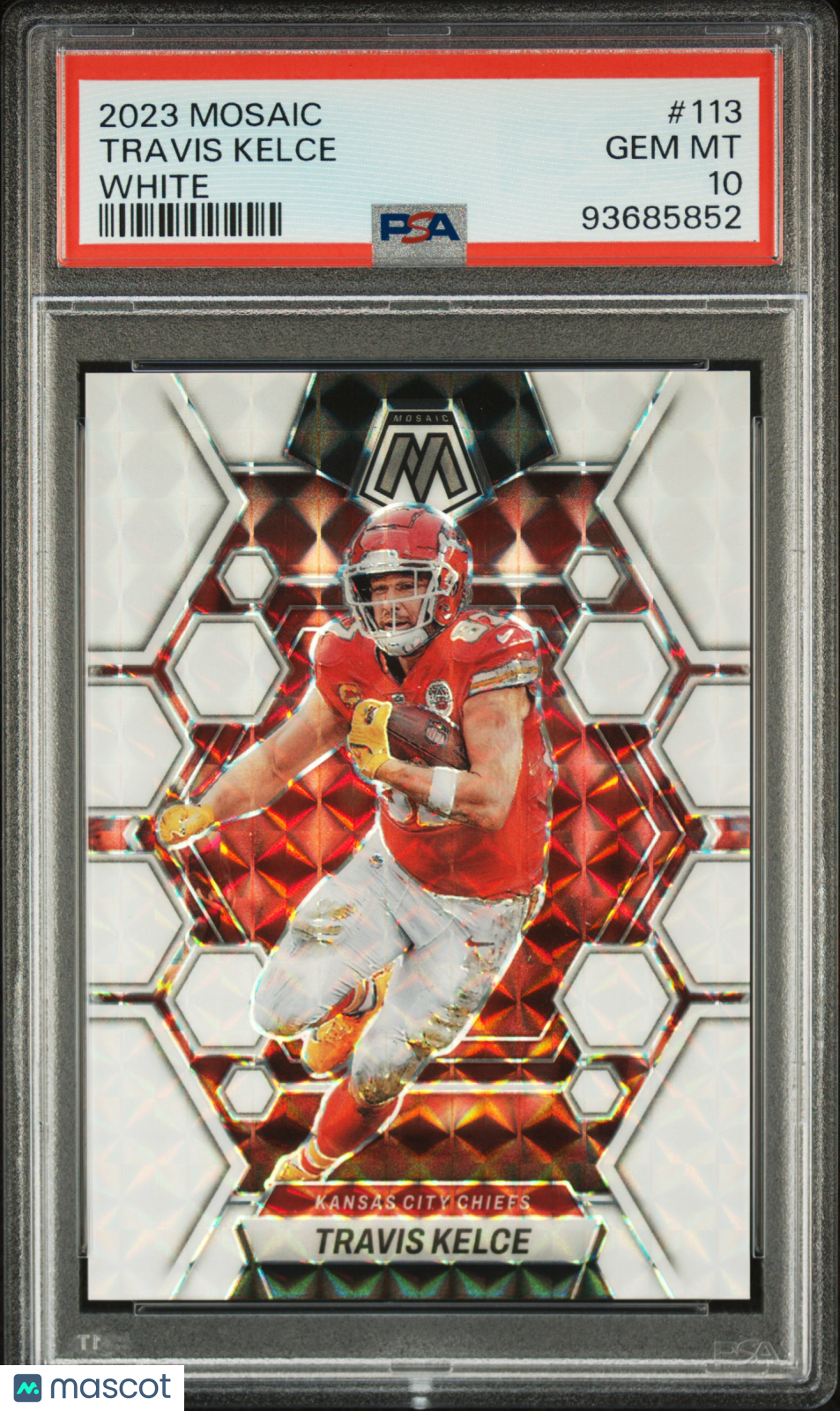 2023 Panini Mosaic Travis Kelce White PSA 10