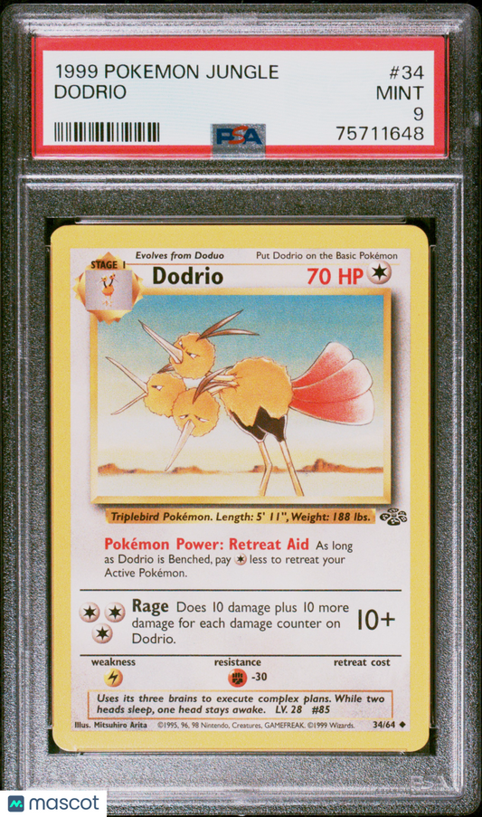 1999 Pokemon Jungle Dodrio PSA 9