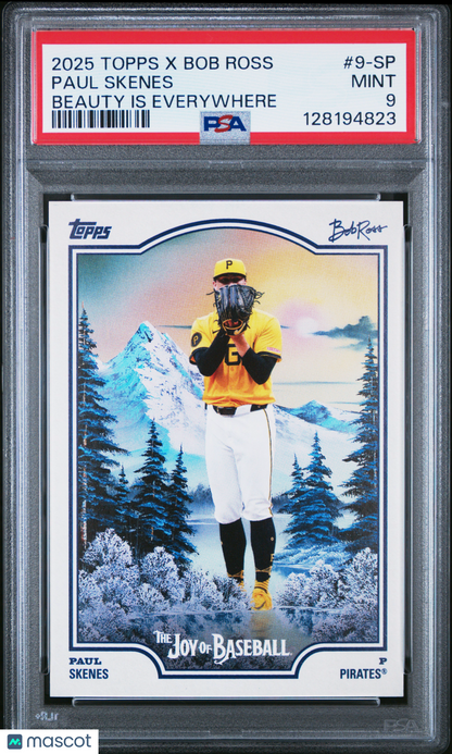 2025 Topps X Bob Ross The Joy Of Baseball Paul Skenes Beauty Is Everywhere PSA 9