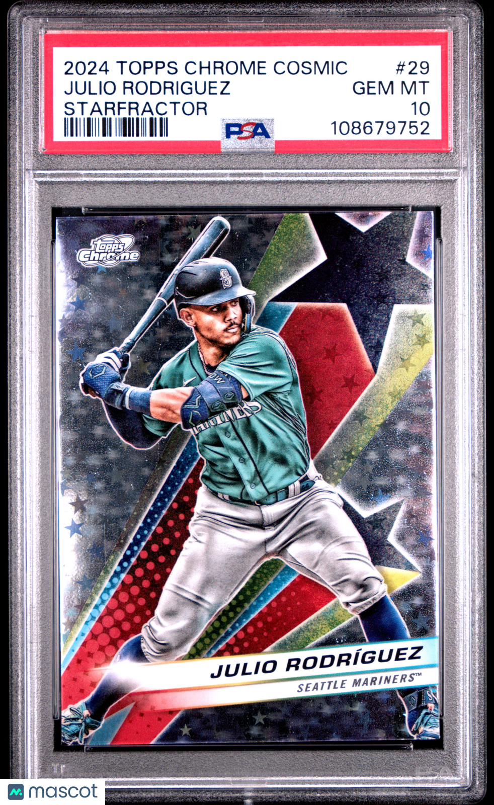 2024 Topps Chrome Cosmic Starfractor Julio Rodriguez PSA 10