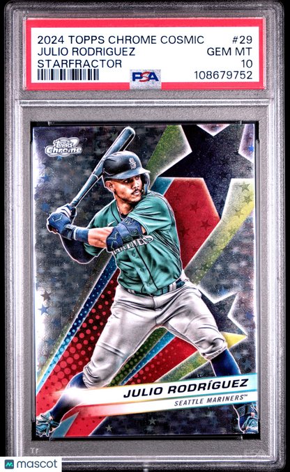 2024 Topps Chrome Cosmic Starfractor Julio Rodriguez PSA 10