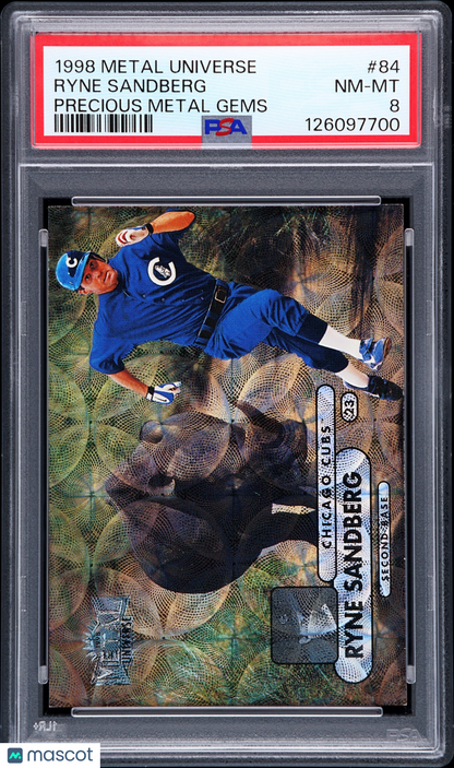 1998 Metal Universe Ryne Sandberg Precious Gems PSA 8