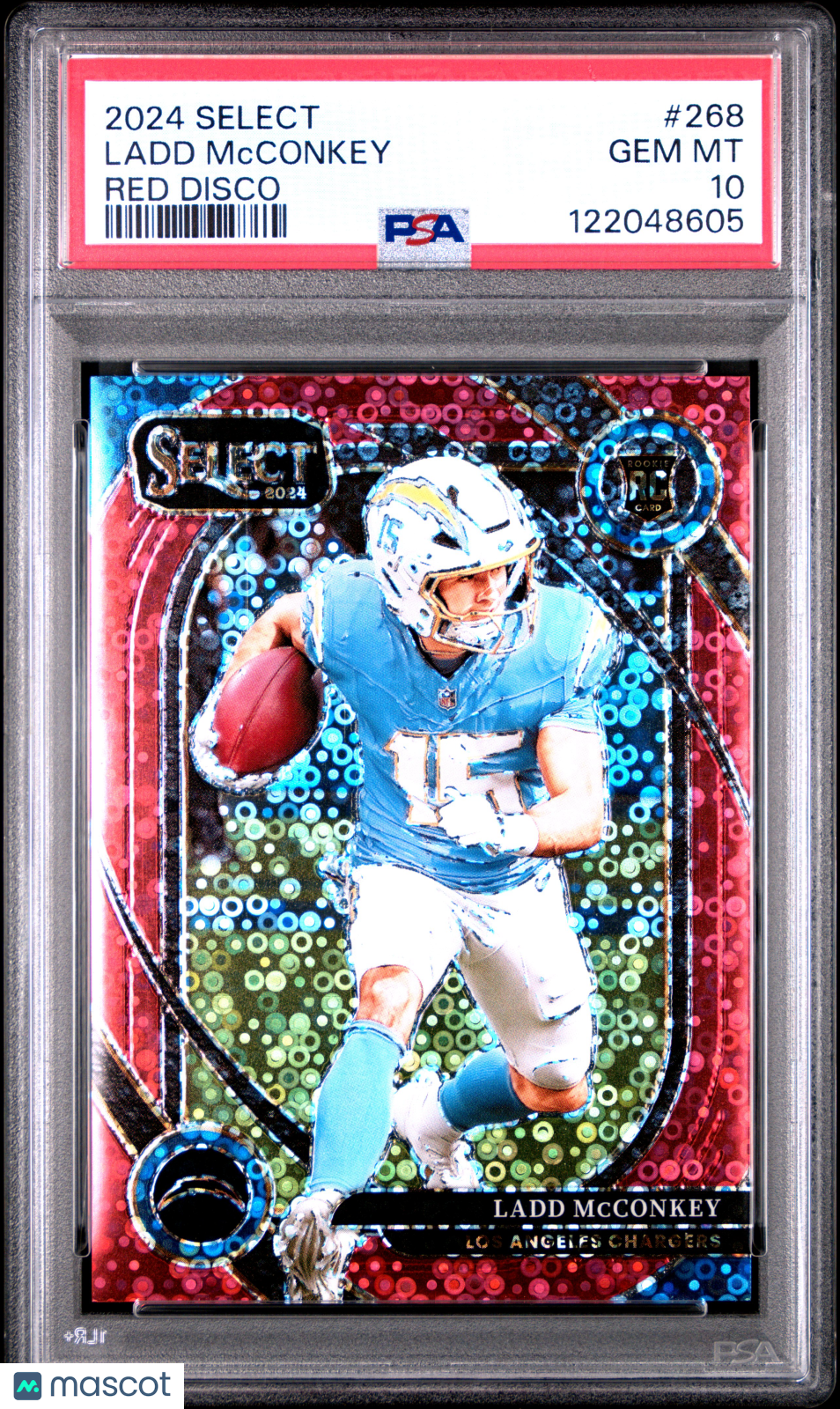 2024 Panini Select Ladd Mcconkey Red Disco PSA 10
