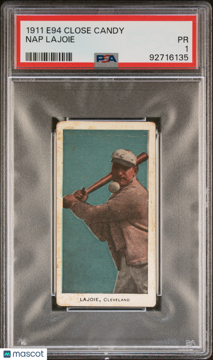 1911 E94 Close Candy Nap Lajoie PSA 1