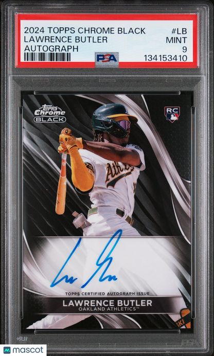 2024 Topps Chrome Black Autographs Lawrence Butler PSA 9