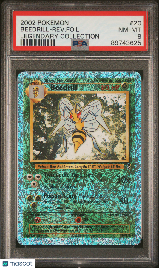 2002 Pokemon Legendary Collection Beedrill-Rev. Foil Legendary Collection PSA 8