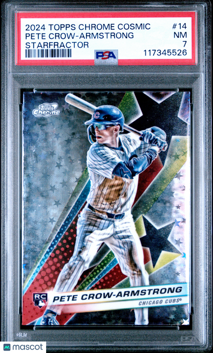 2024 Topps Chrome Cosmic Starfractor Pete Crow-Armstrong PSA 7