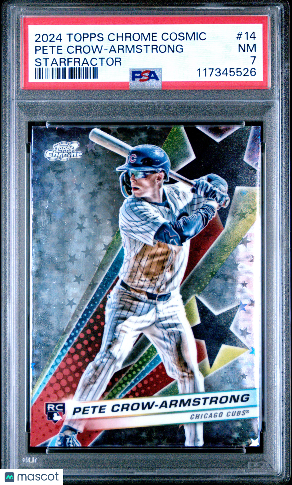 2024 Topps Chrome Cosmic Starfractor Pete Crow-Armstrong PSA 7
