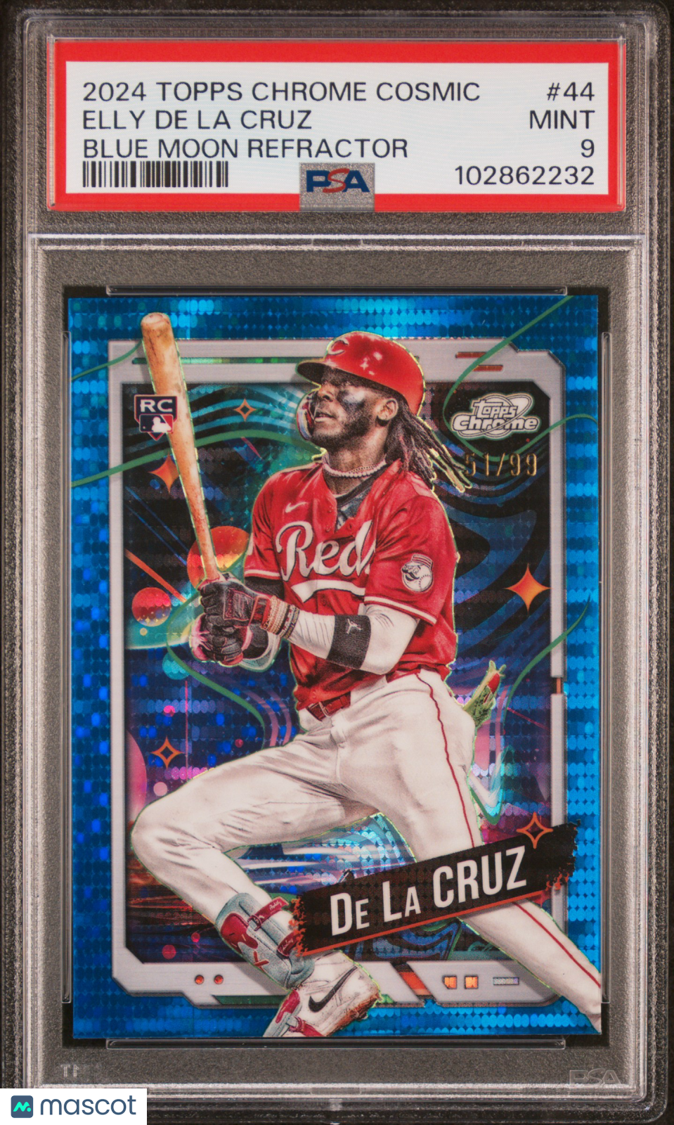2024 Topps Cosmic Chrome Elly De La Cruz Blue Moon Refractor 51/99 PSA 9
