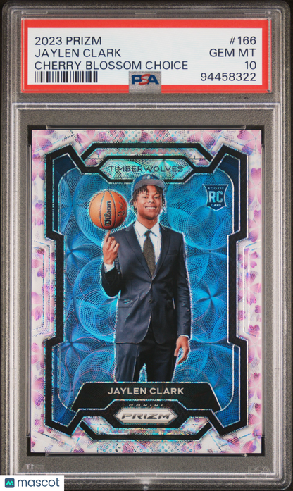 2023 Panini Prizm Jaylen Clark Cherry Blossom Choice /20 PSA 10