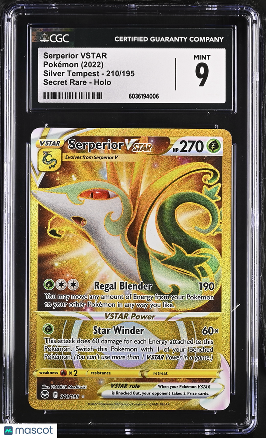 2022 Pokémon Silver Tempest Serperior VSTAR CGC 9
