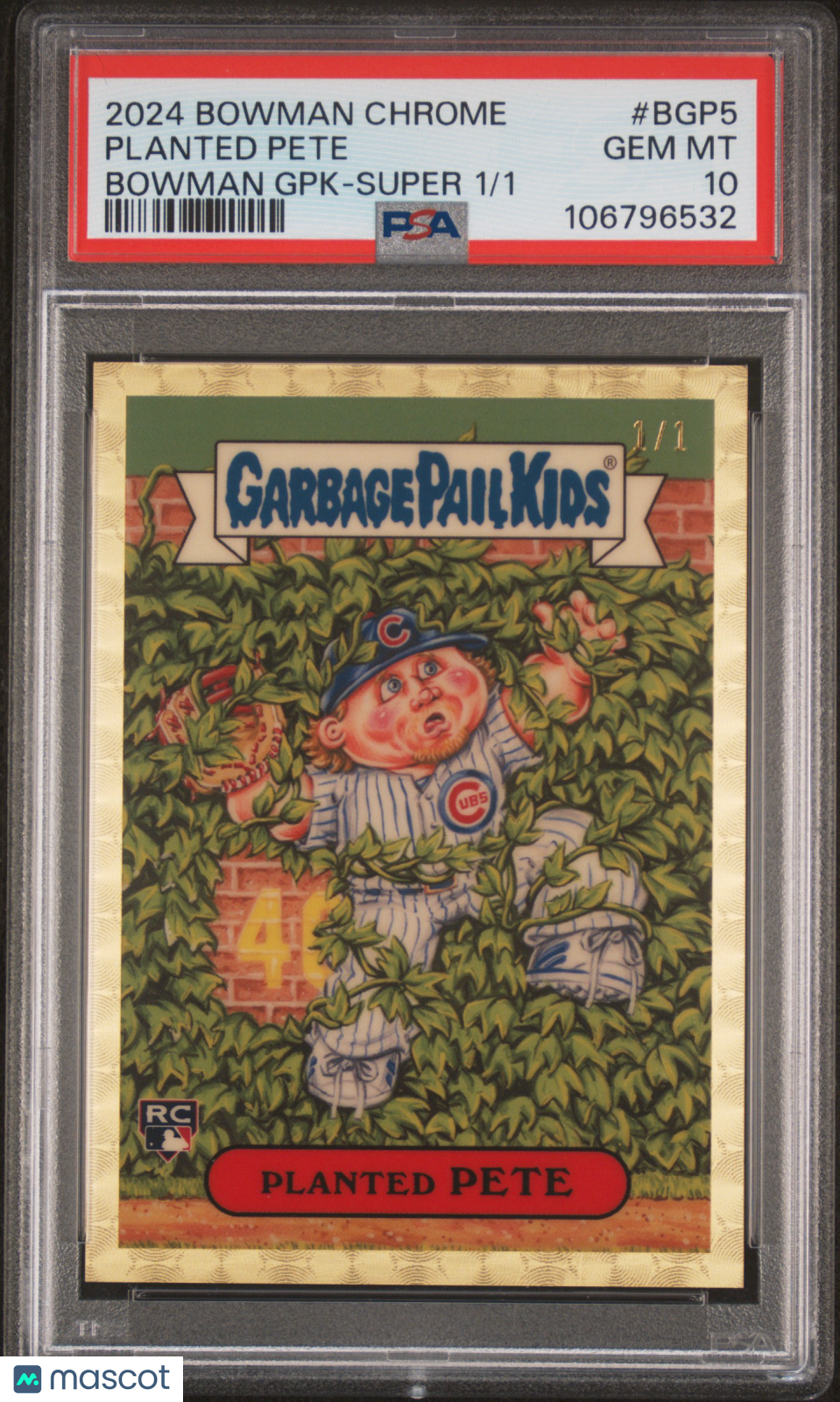2024 Bowman Chrome Bowman Garbage Pail Kids Planted Pete GPK Super 1/1 PSA 10