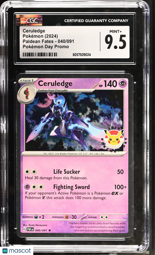 2024 Pokemon Paldean Fates Ceruledge 040/091 CGC 9.5
