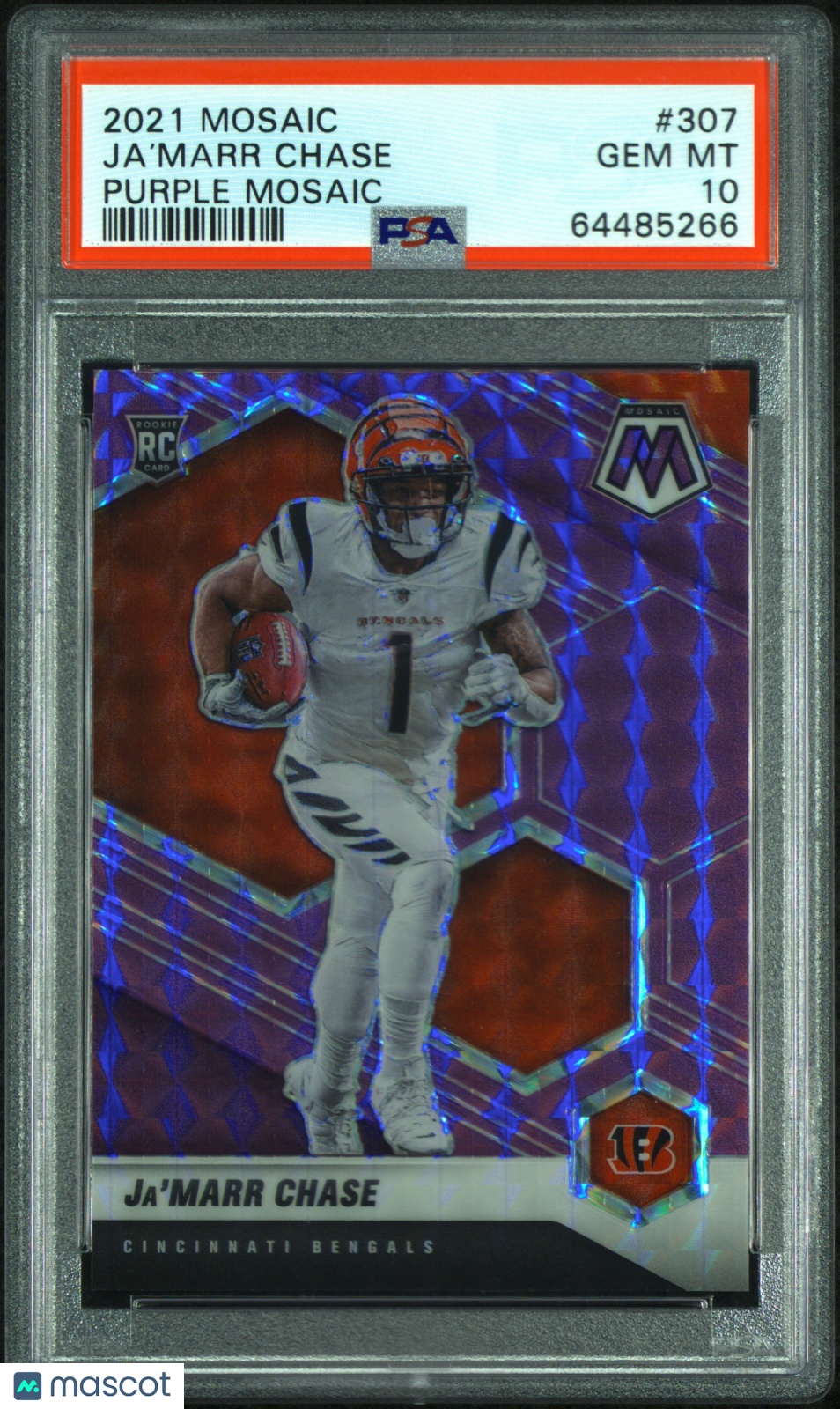 2021 Panini Mosaic Ja’Marr Chase Purple PSA 10