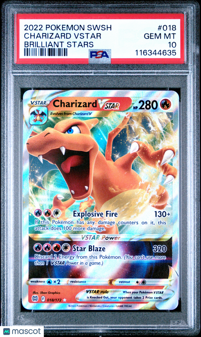 Pokemon Sword & Shield Brilliant Stars Charizard VSTAR Brilliant Stars PSA 10
