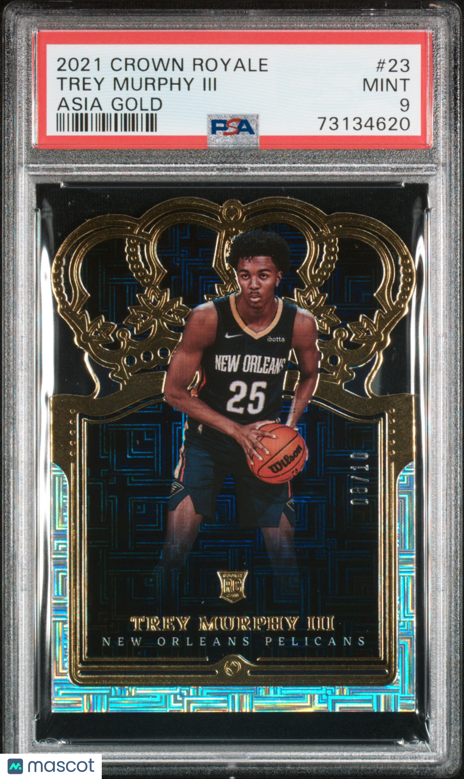 2021 Panini Crown Royale Trey Murphy III Asia Gold /10 PSA 9