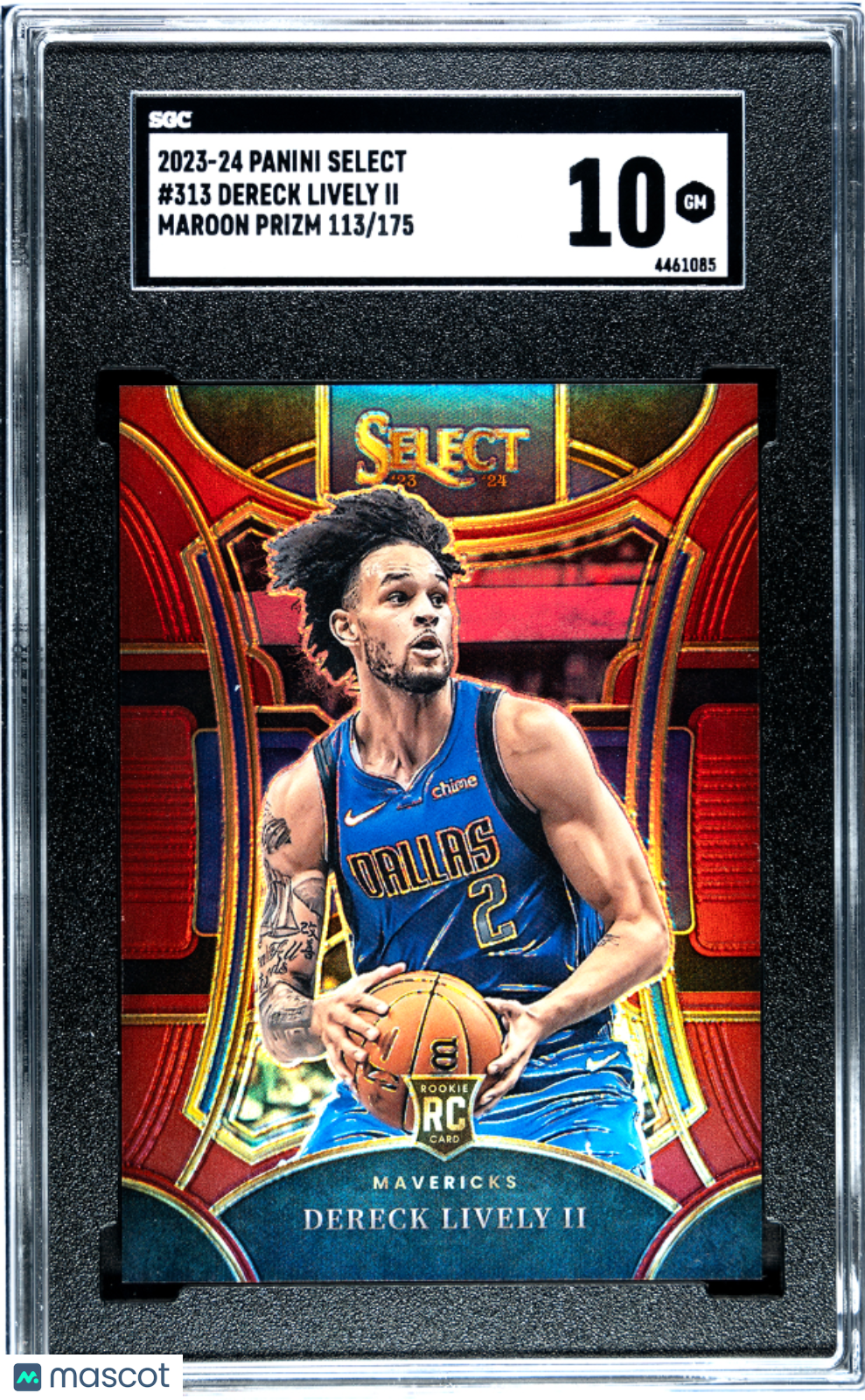 2023 Panini Select Dereck Lively II Maroon Prizm SGC 10