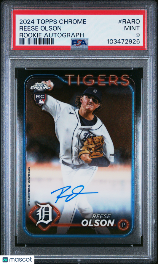 2024 Topps Chrome Rookie Autographs Reese Olson PSA 9