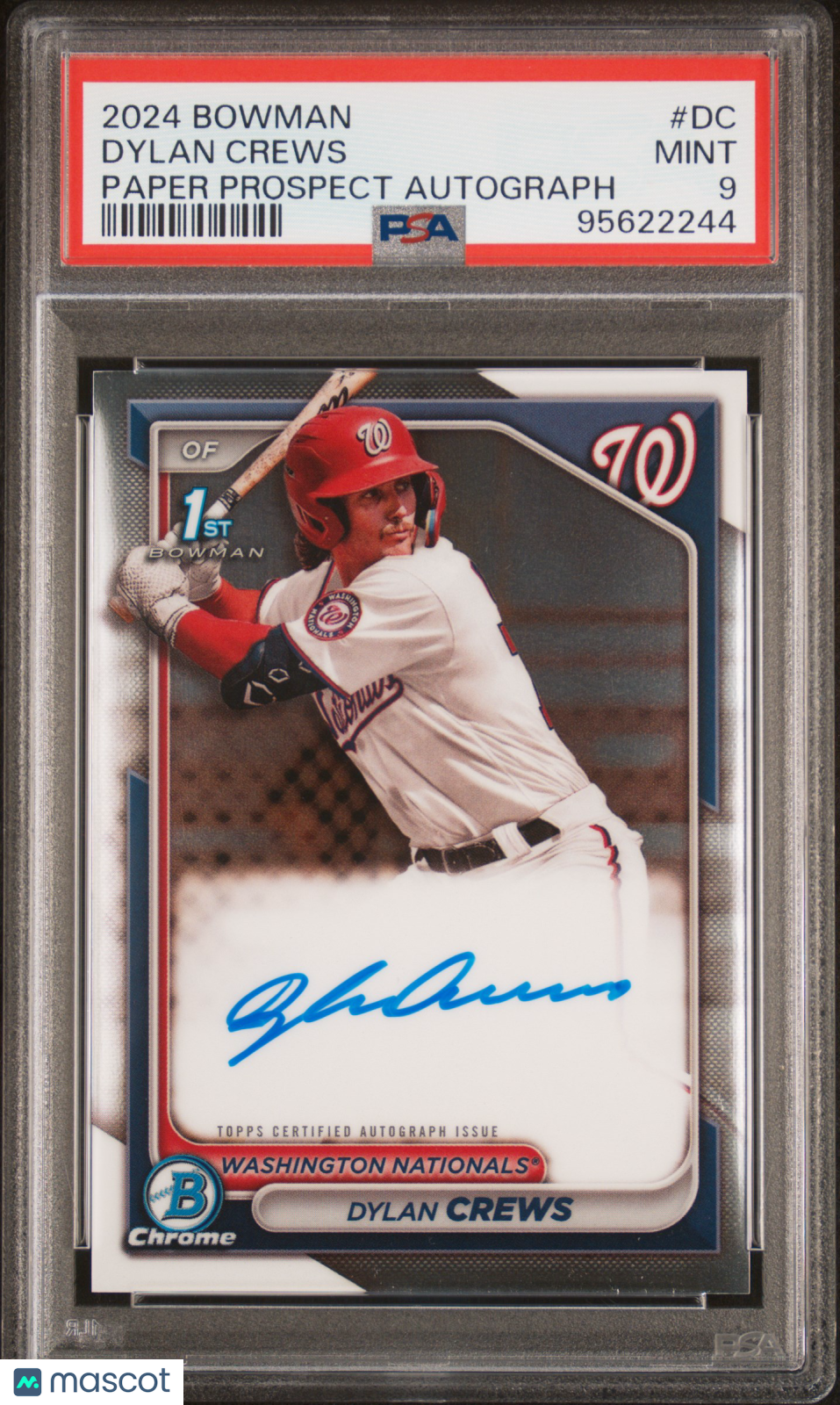 2024 Bowman Paper Prospect Autographs Dylan Crews PSA 9