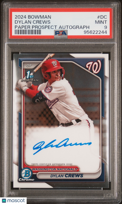 2024 Bowman Paper Prospect Autographs Dylan Crews PSA 9
