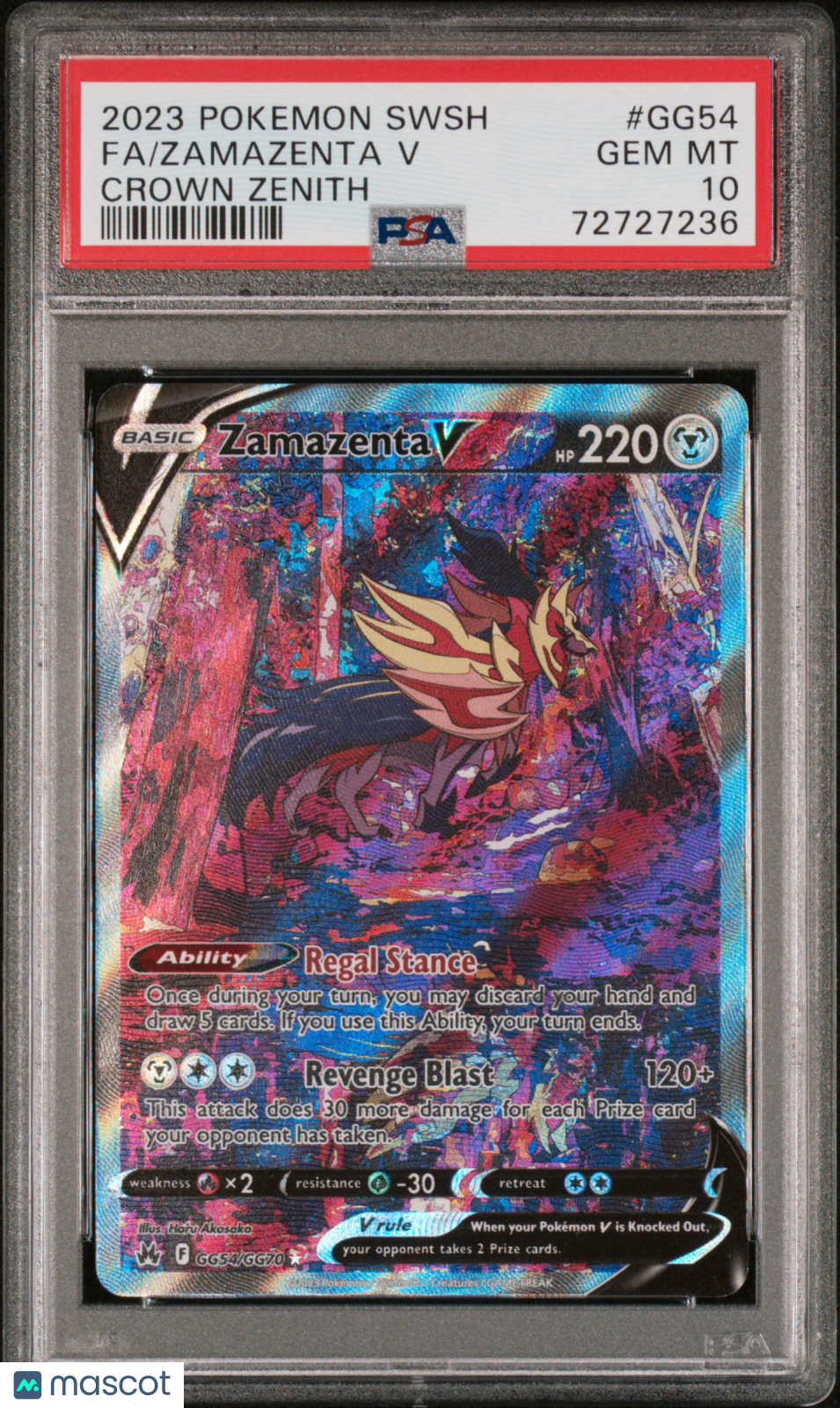 2023 Pokemon Sword And Shield Crown Zenith Zamazenta V Fa Crown Zenith PSA 10