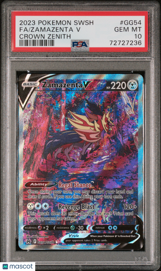 2023 Pokemon Sword And Shield Crown Zenith Zamazenta V Fa Crown Zenith PSA 10
